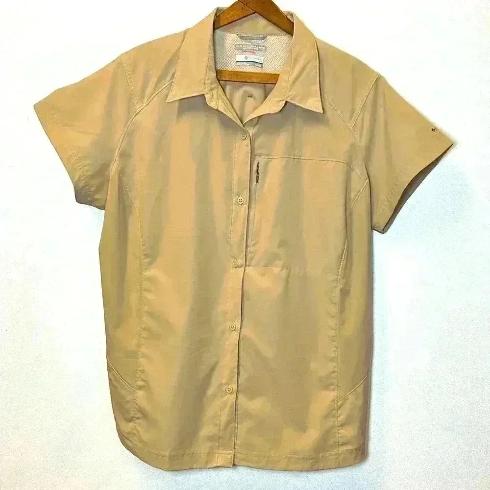 Columbia Omni Shade Sun Protection Button Short  Sleeve Women's 1X Shirt Hike